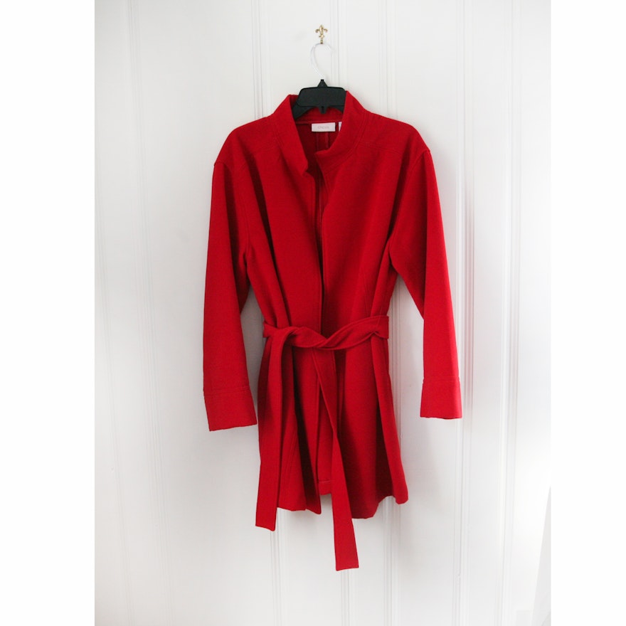 Women's Chico's Red Poly-Blend Coat