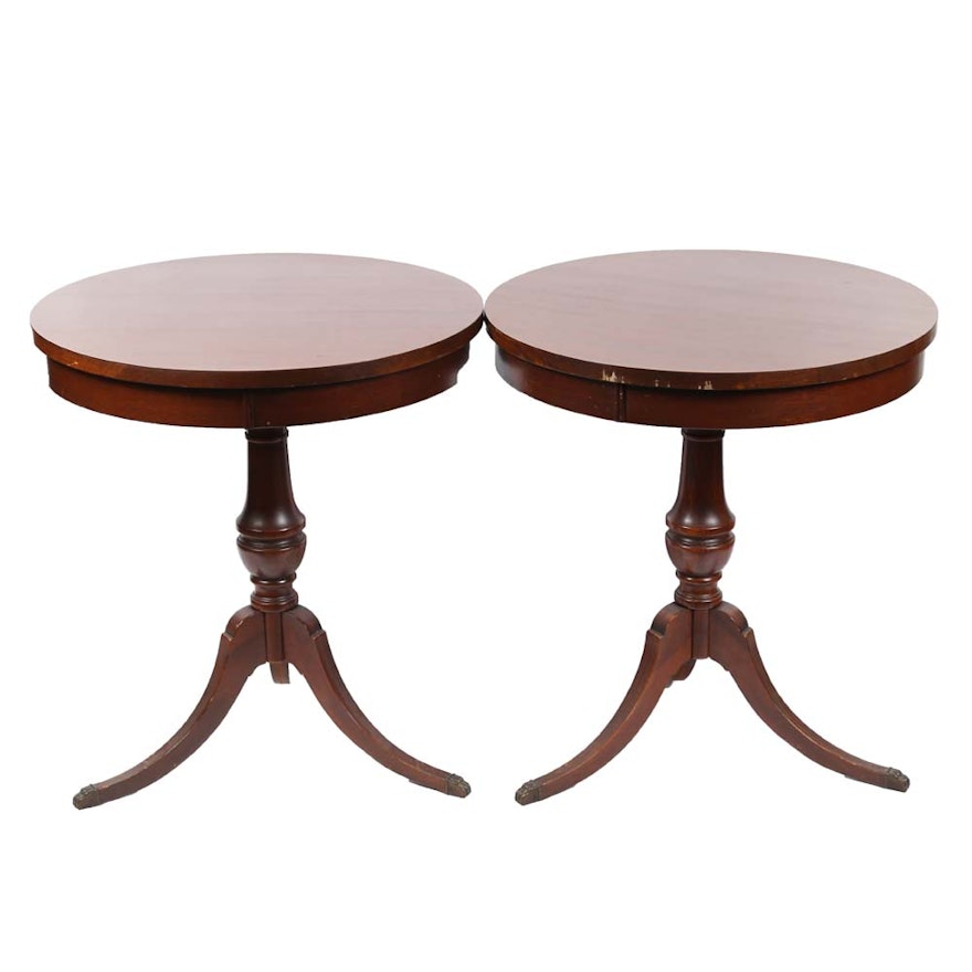 Vintage Duncan Phyfe Style Side Tables by Mersman