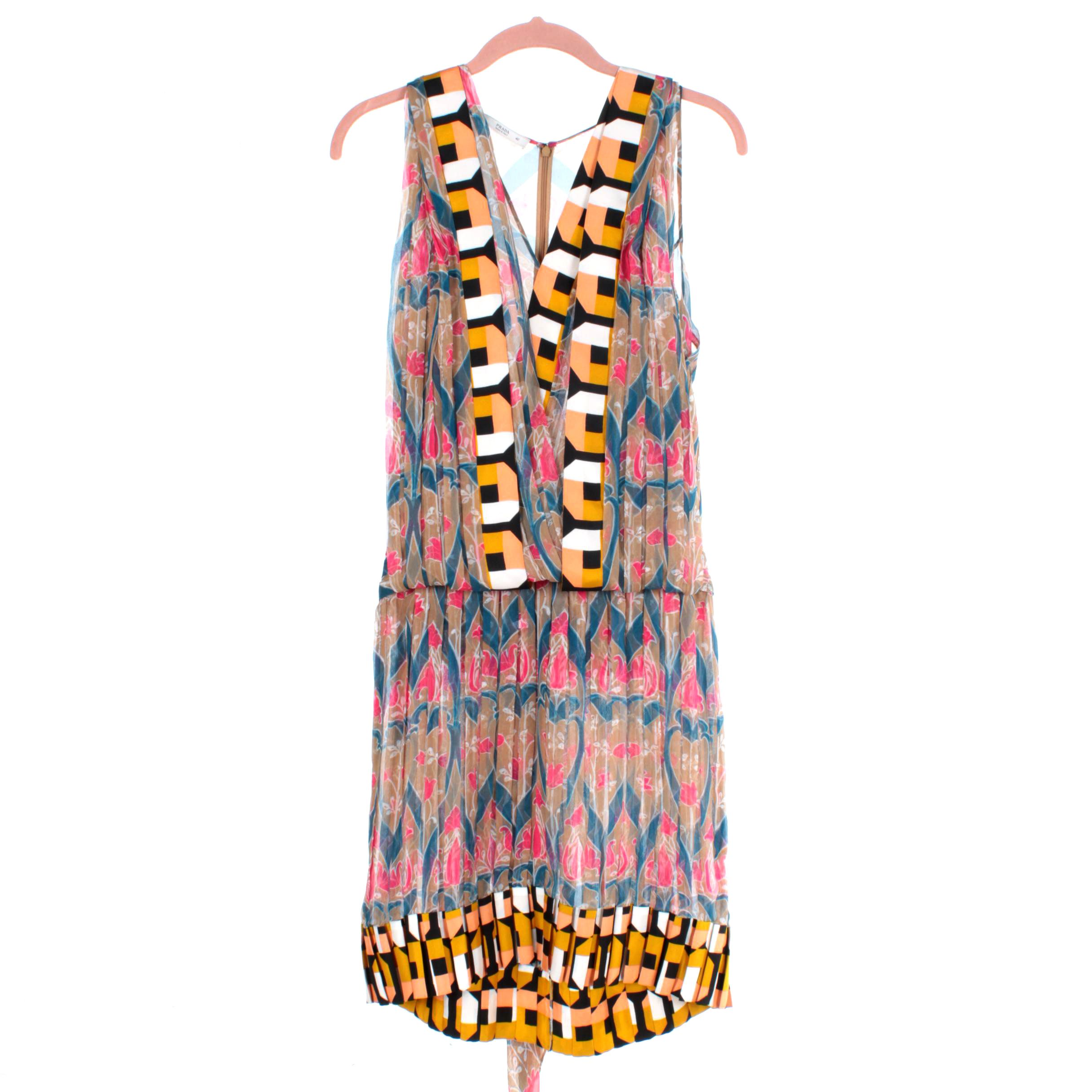 Women's Prada Mixed Print Dress