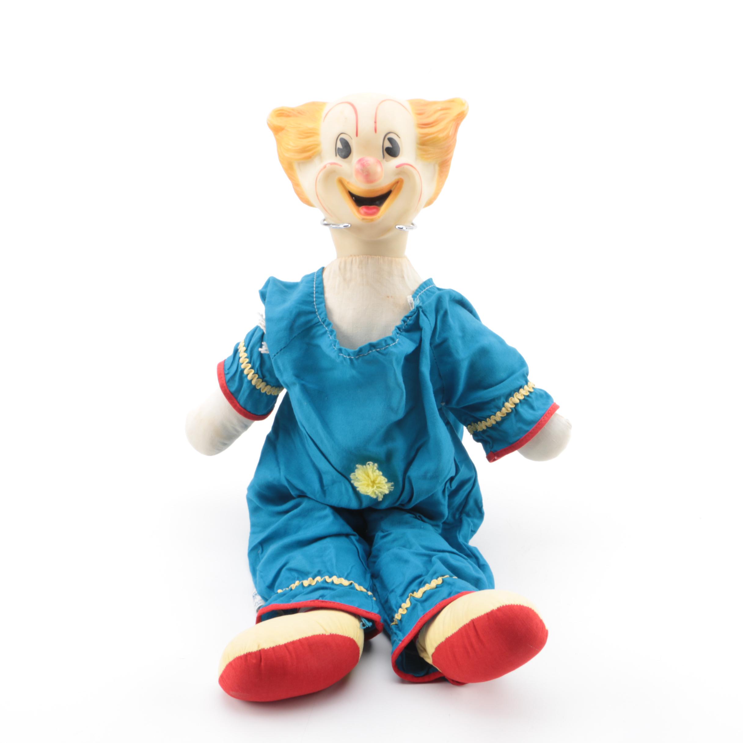 Vintage Knickerbocker Rubber "Bozo" Clown Doll