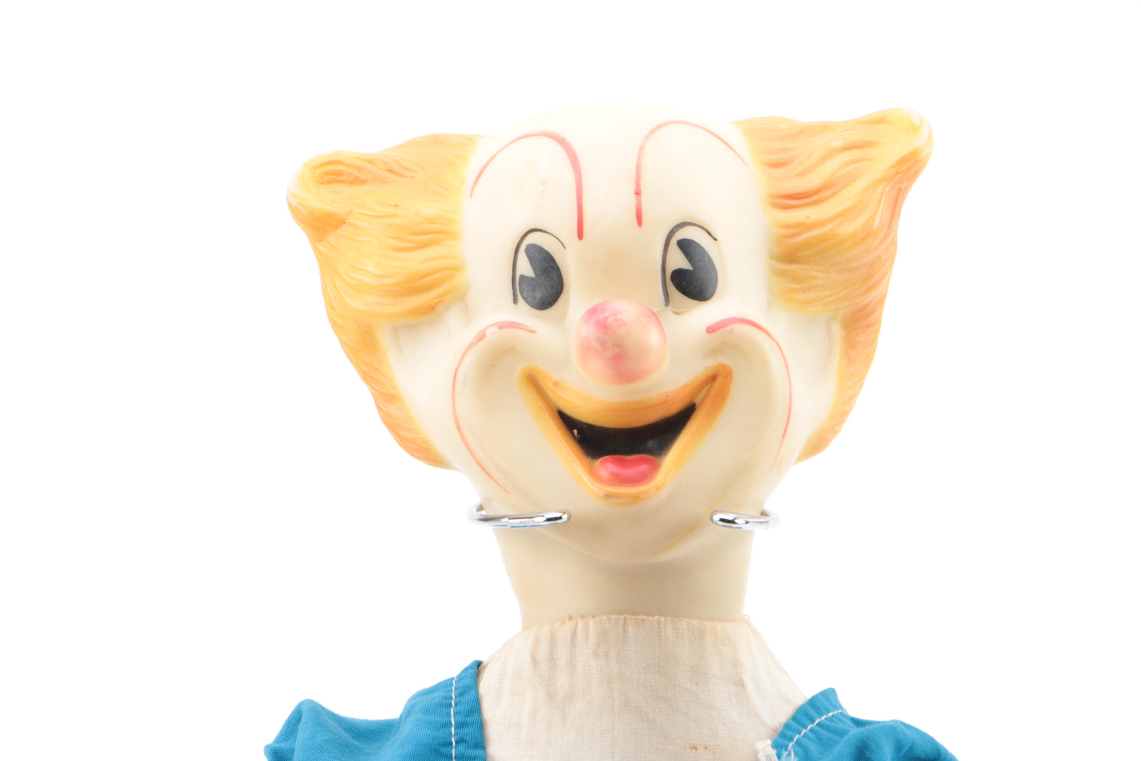 Vintage Knickerbocker Rubber "Bozo" Clown Doll