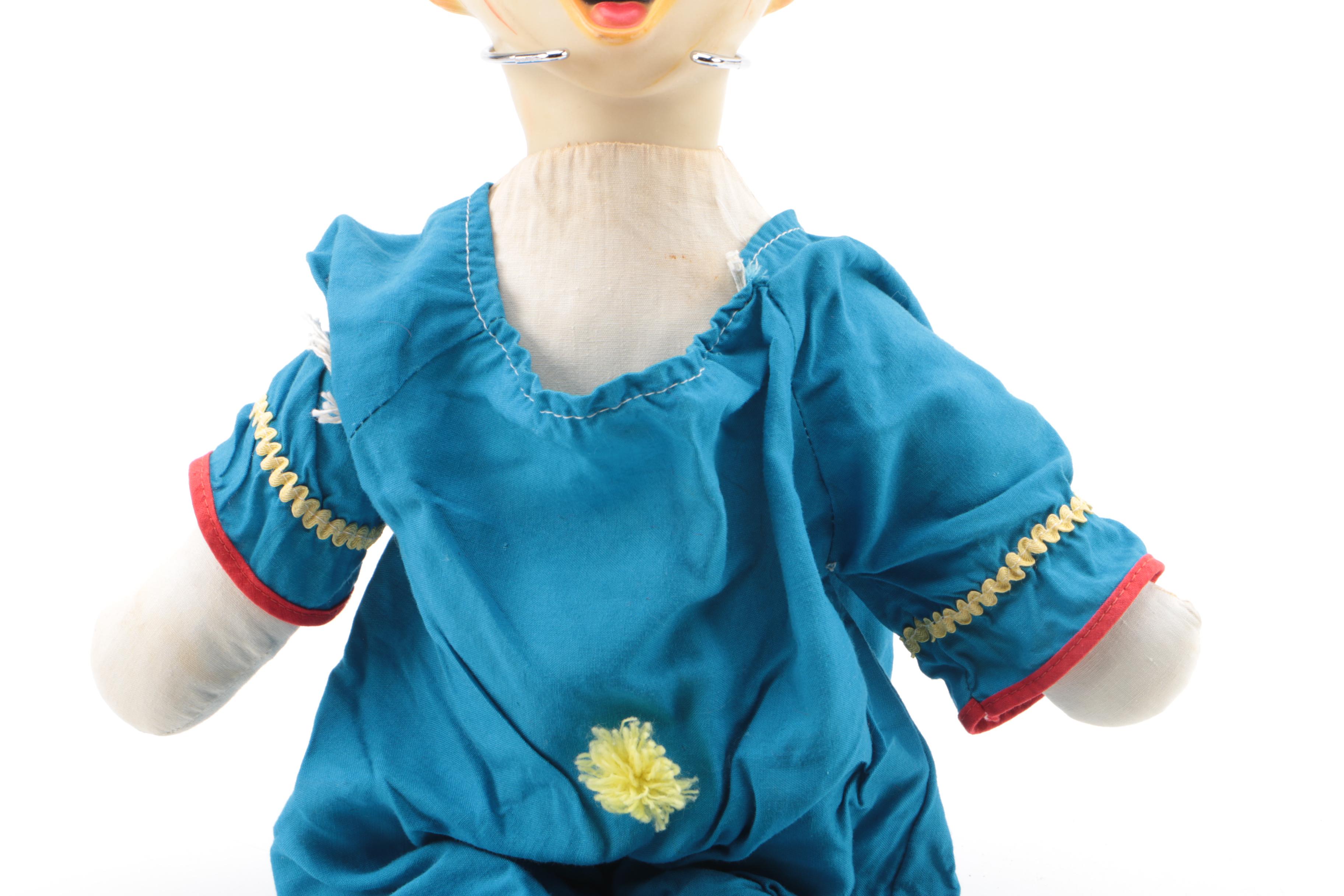 Vintage Knickerbocker Rubber "Bozo" Clown Doll