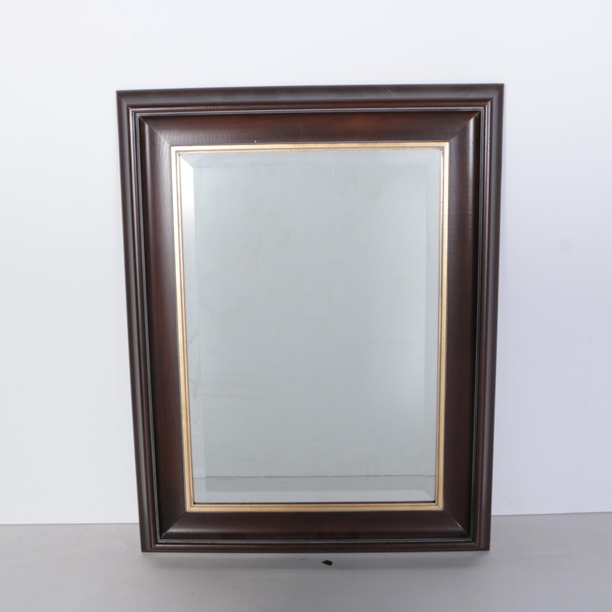 Two Toned Wood and Metal Framed Wall Mirror