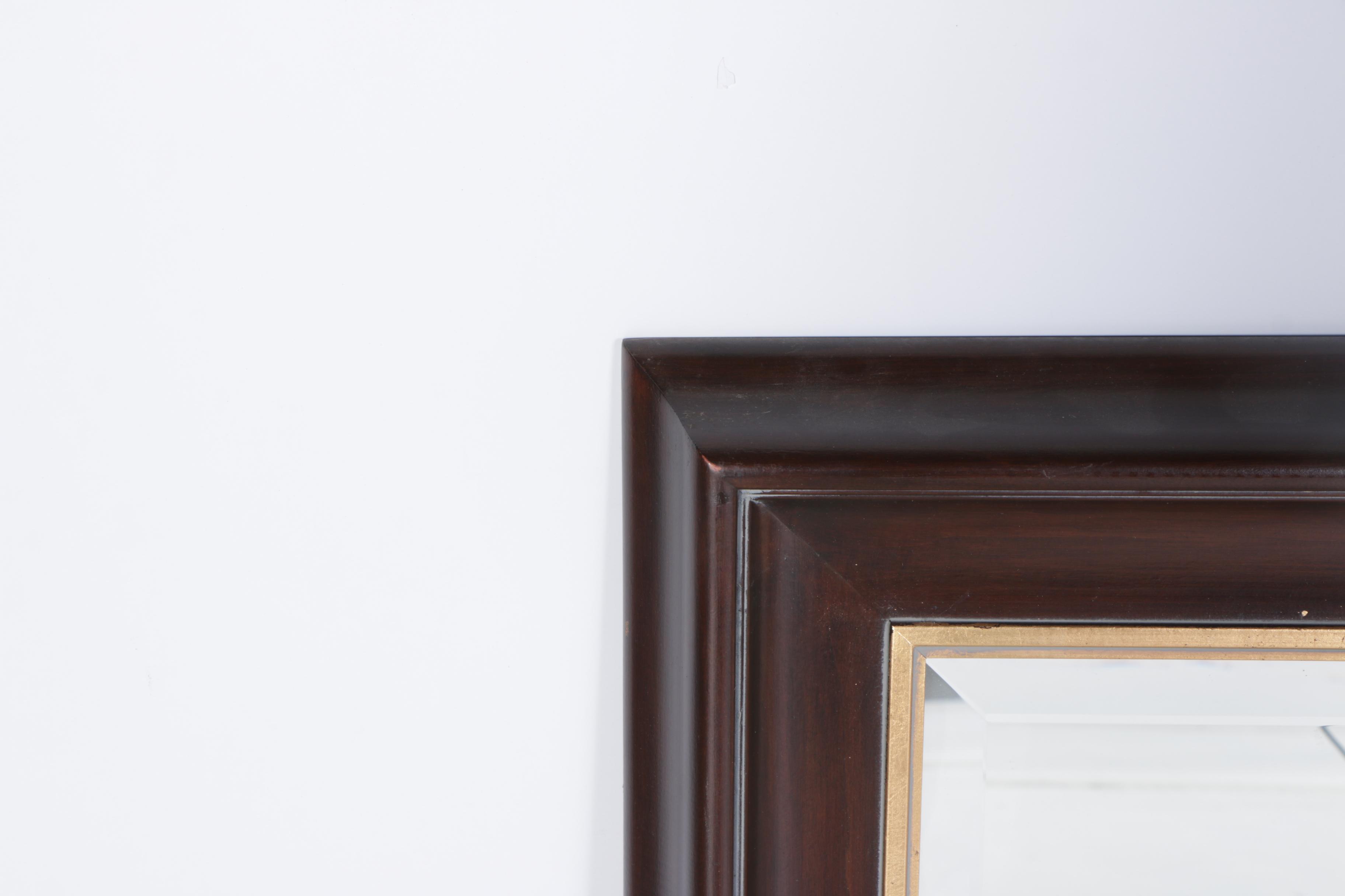 Two Toned Wood and Metal Framed Wall Mirror