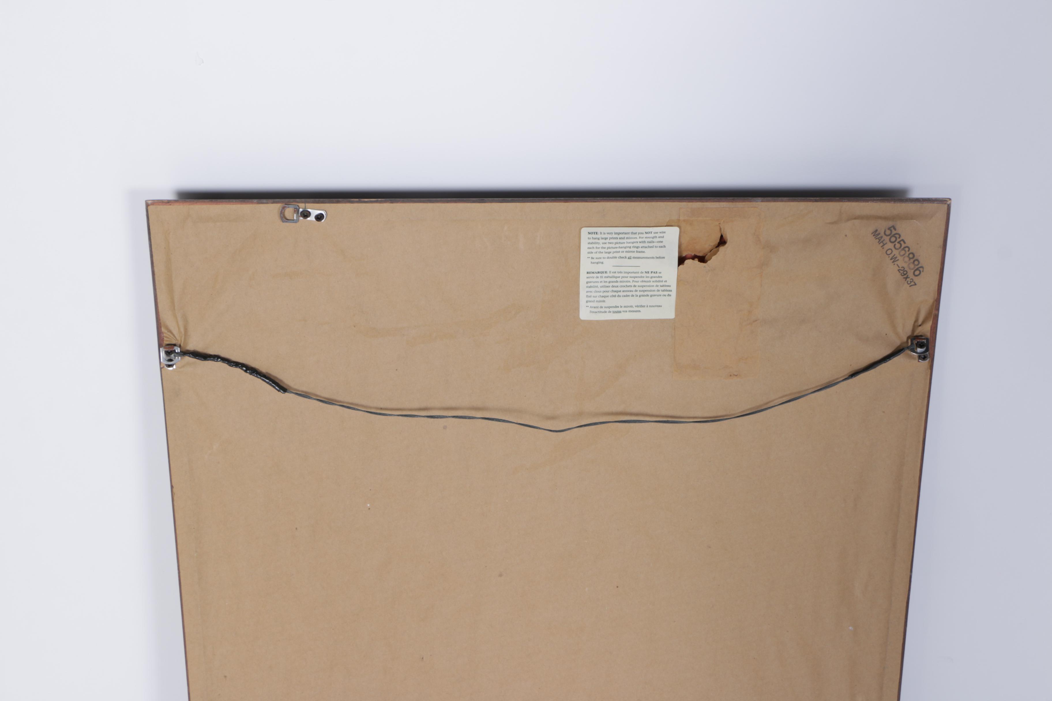 Two Toned Wood and Metal Framed Wall Mirror