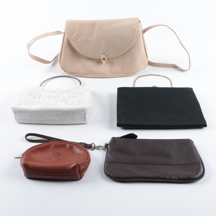 Leather and Evening Handbags Including Vintage Bonwit Teller