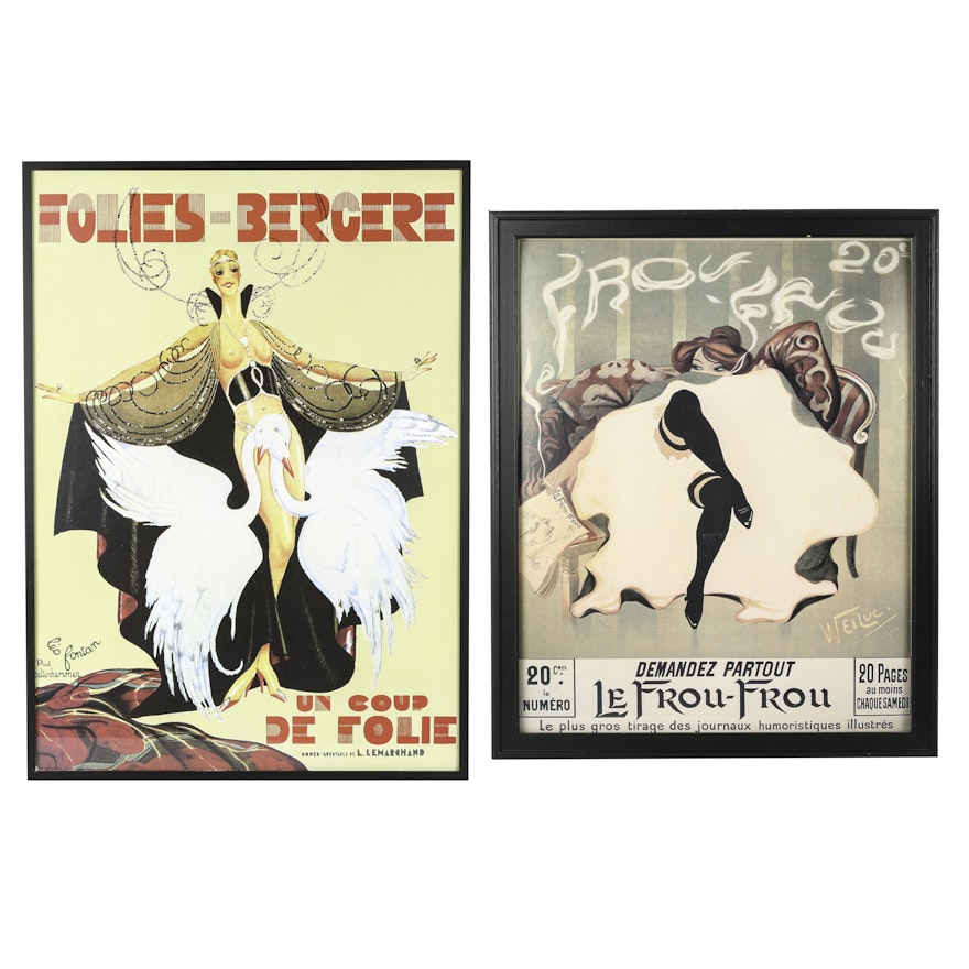 "Folies-Bergere" and "Le Frou Frou" Reproduction Posters on Paper