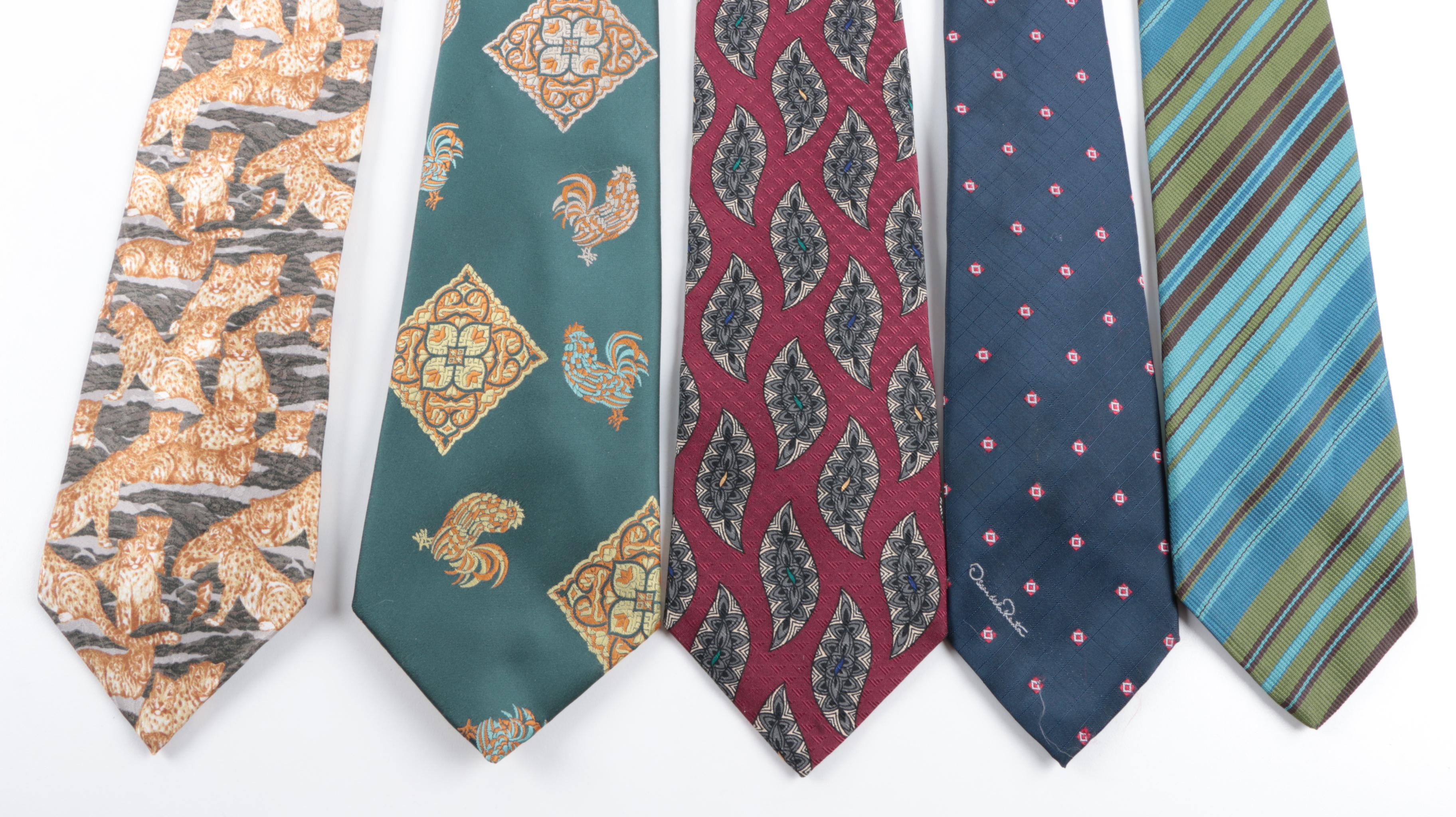 Men's Neckties Including Oscar de la Renta, Bill Blass and Wembley