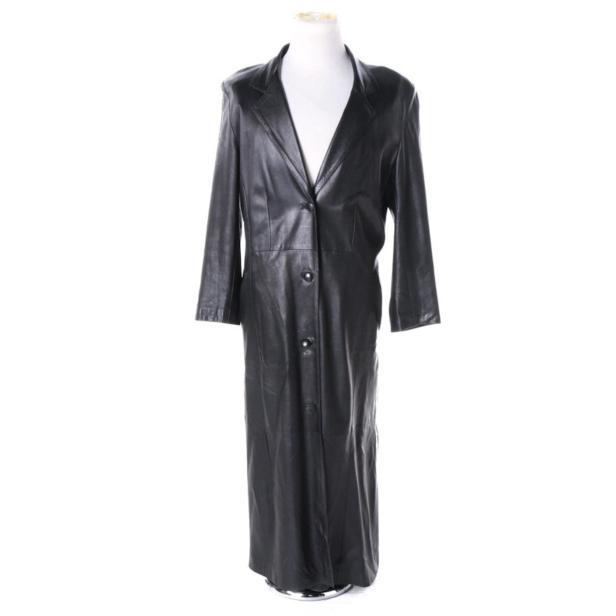 Women's Vintage Qzzi Black Leather Coat