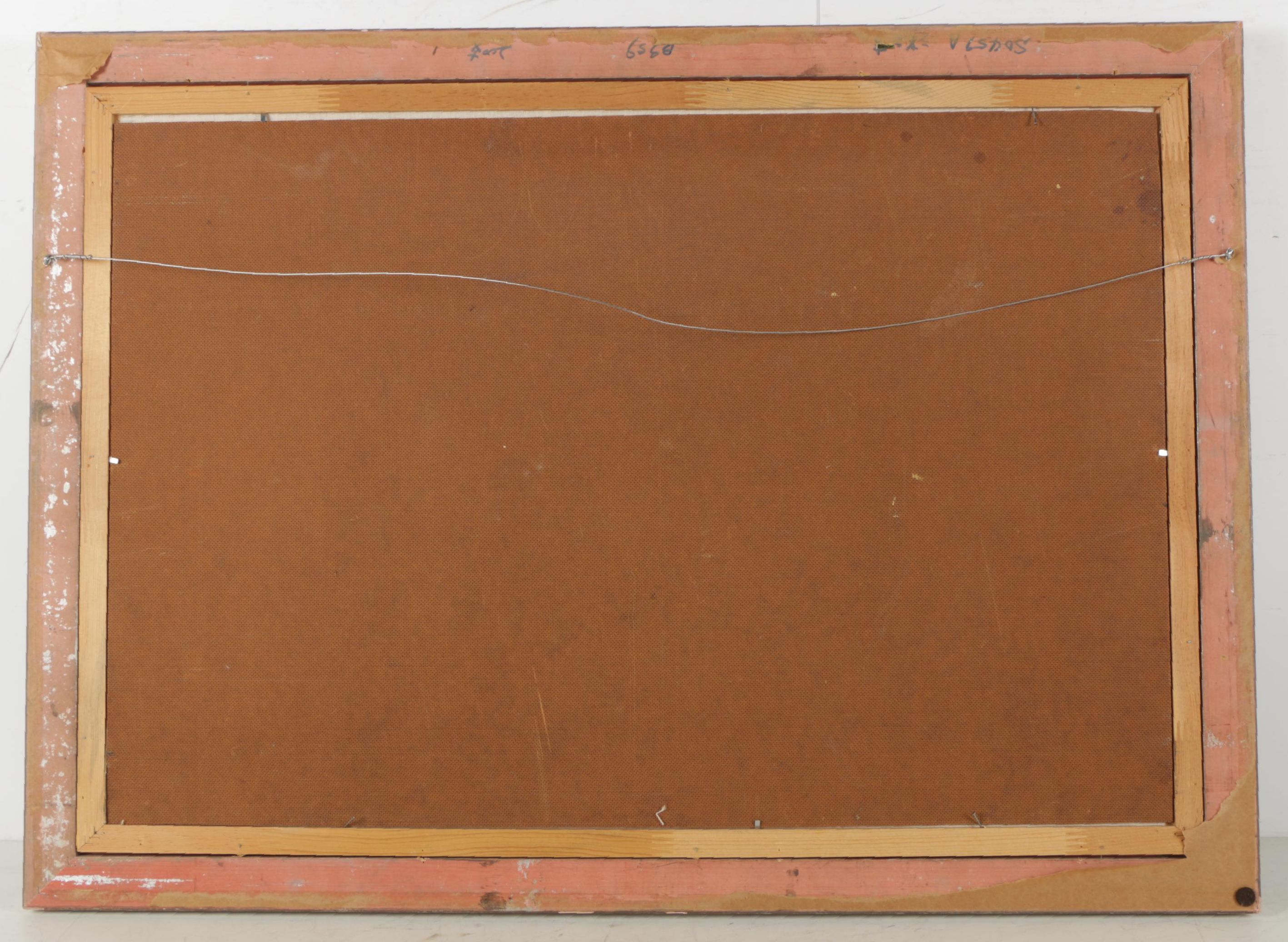 Early to Mid-Century German Oil Landscape Painting on Board of a Tranquil Dock