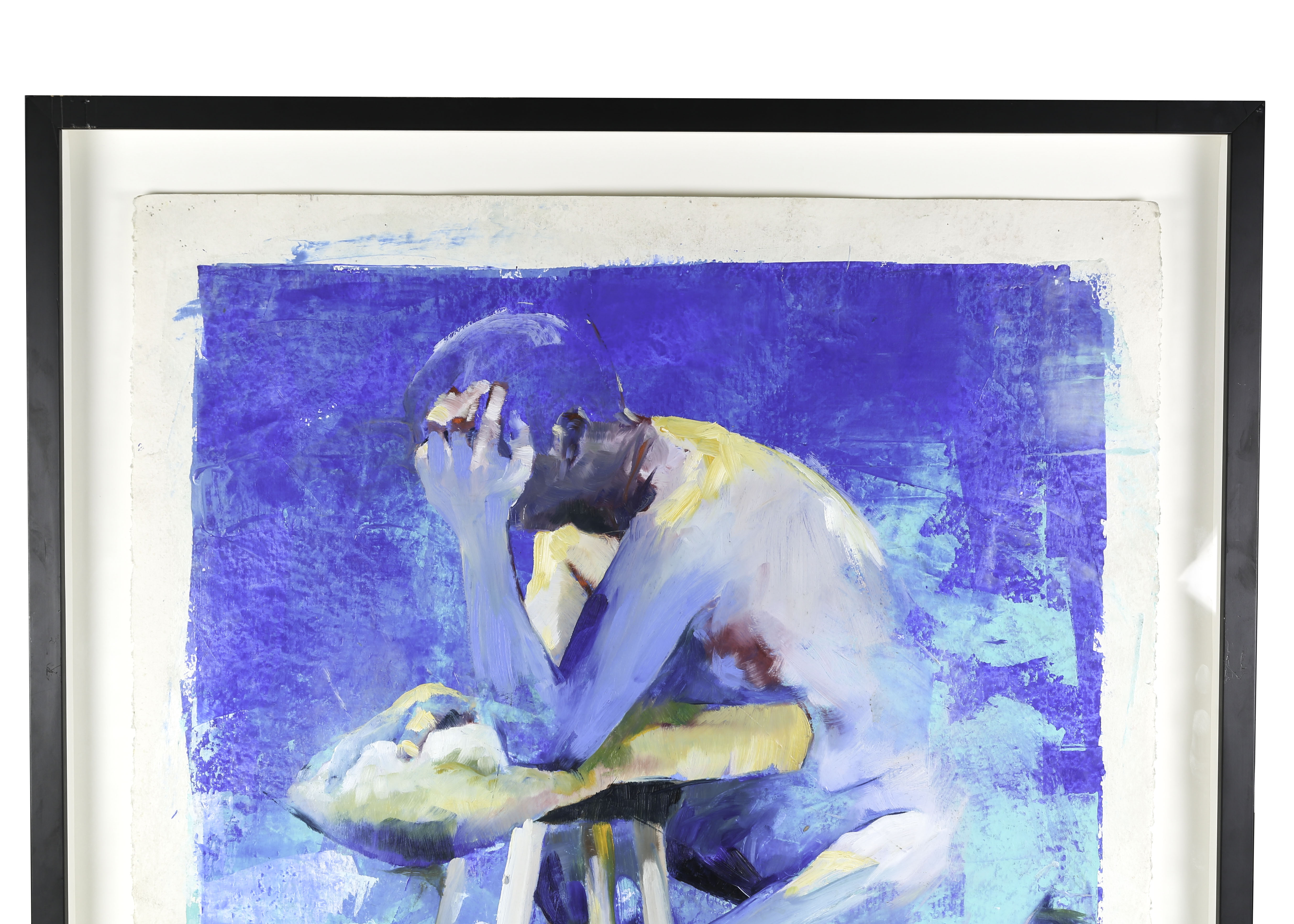 Andy Braitman Oil on Cotton Painting "Blue Man"