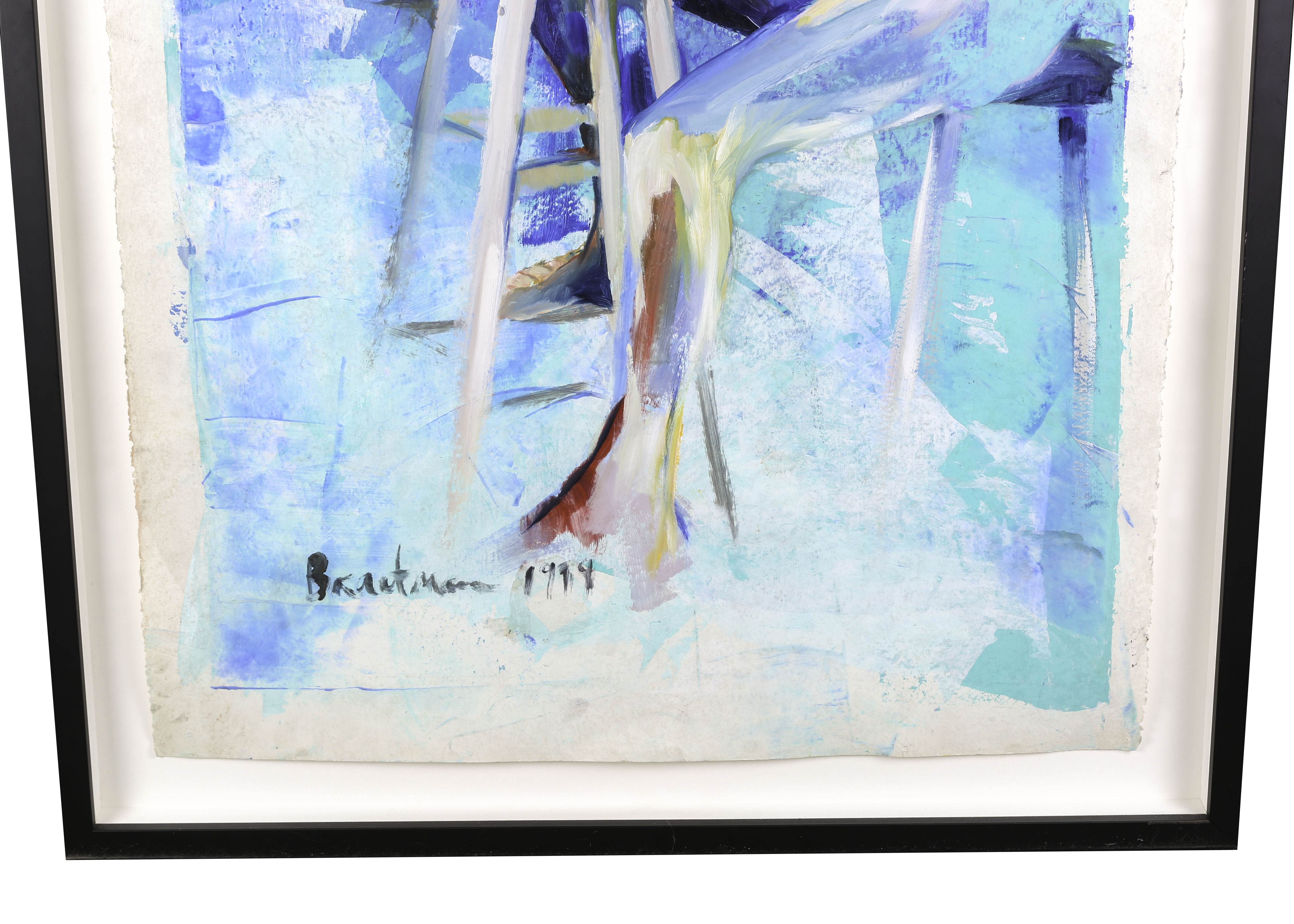 Andy Braitman Oil on Cotton Painting "Blue Man"