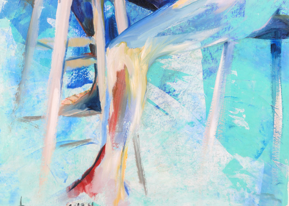 Andy Braitman Oil on Cotton Painting "Blue Man"