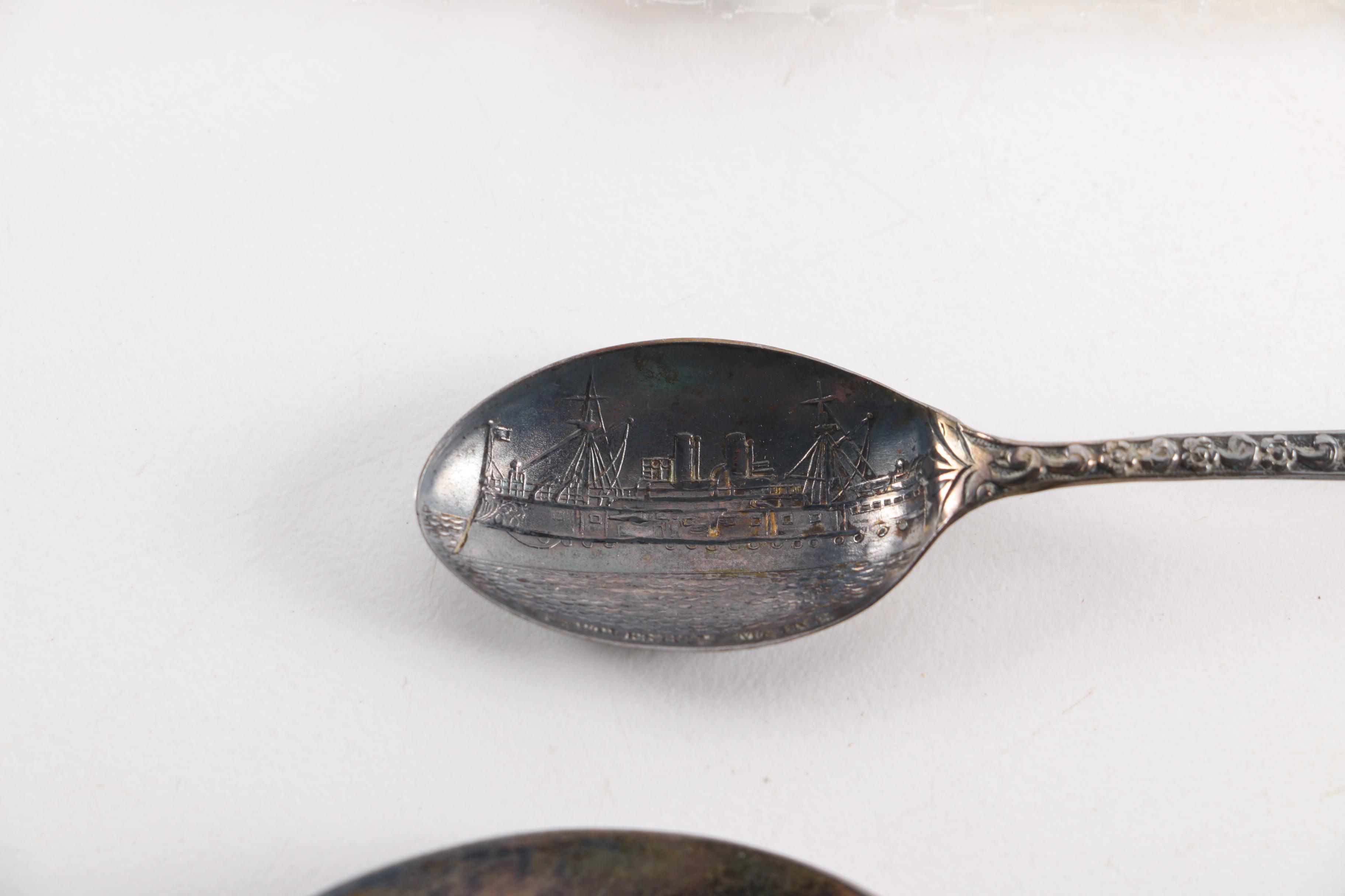 Simpson, Hall, Miller & Co Sterling Spoon with Sterling and Silver Plate Spoons