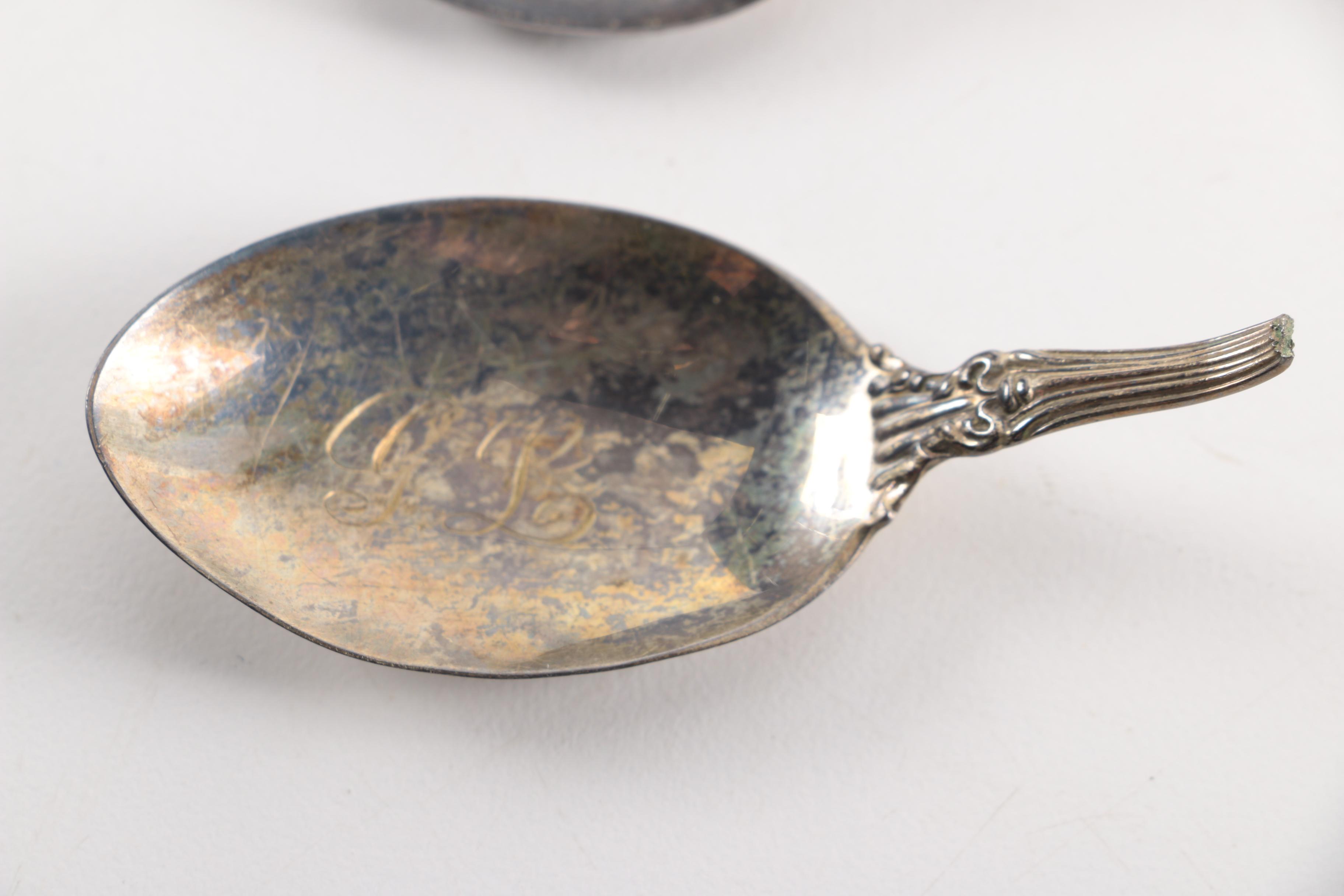 Simpson, Hall, Miller & Co Sterling Spoon with Sterling and Silver Plate Spoons