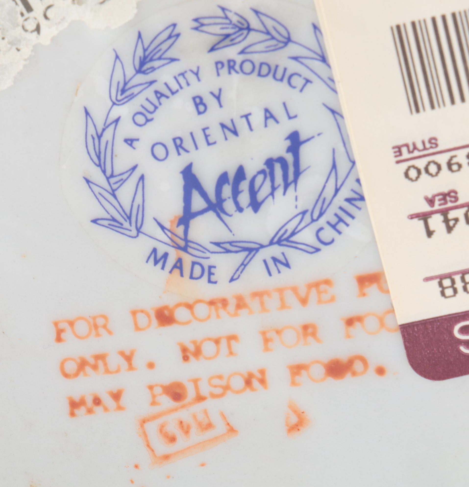 Vintage Chinese Hand-Painted Harlequin Ceramic Vase