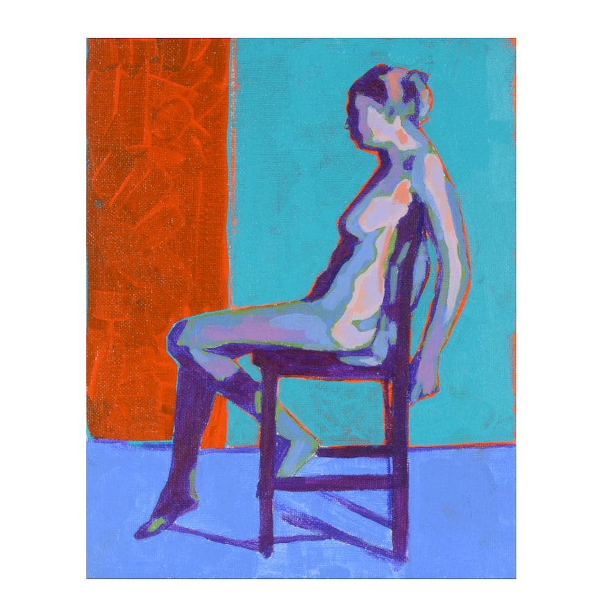 Sarah Brown Orignal Acrylic Painting of an Abstract Figure