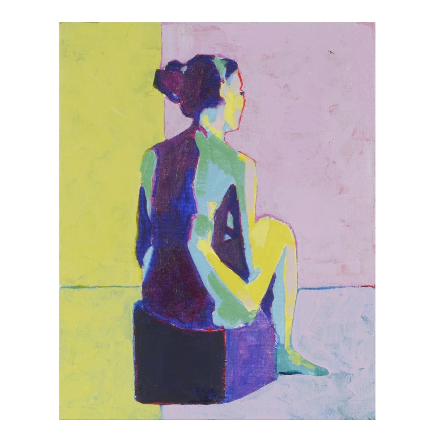 Sarah Brown Original Acrylic Painting of an Abstract Figure