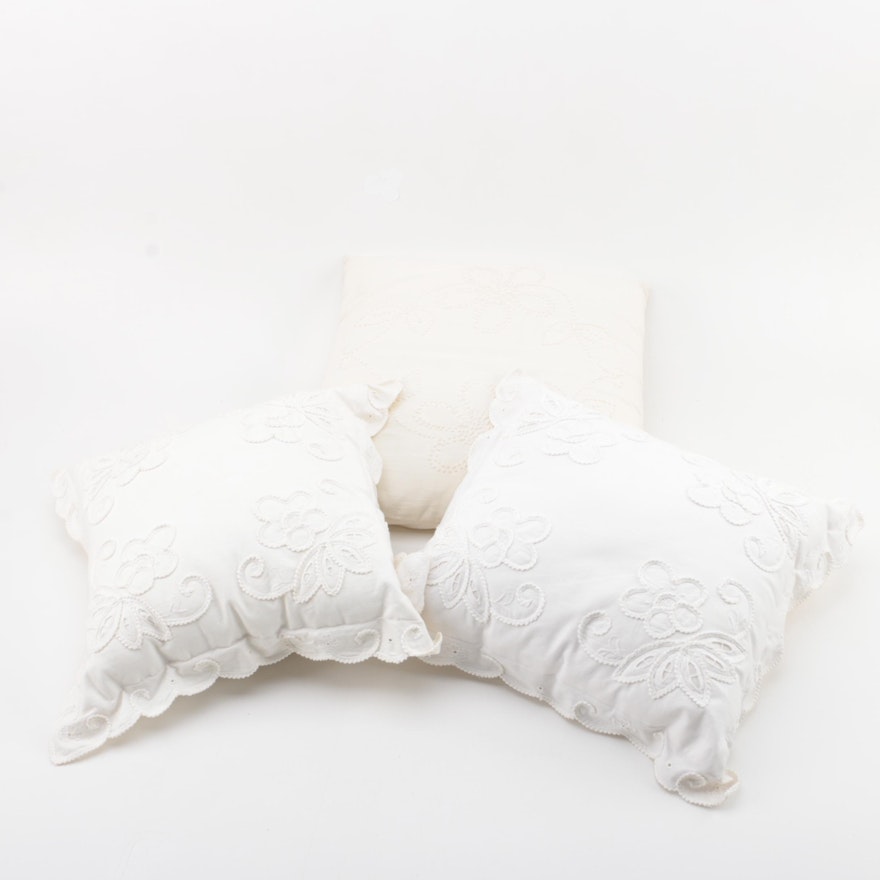 Shades of White Accent Pillows