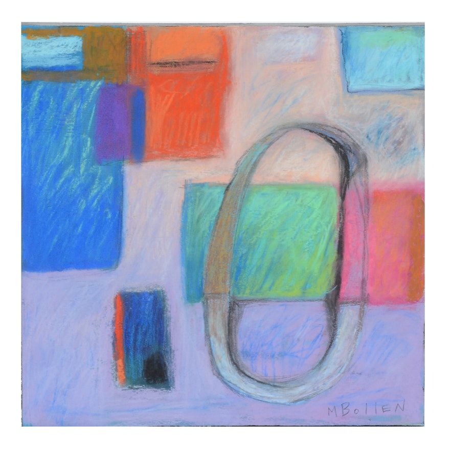 Melissa Bollen Abstract Pastel Painting on Board