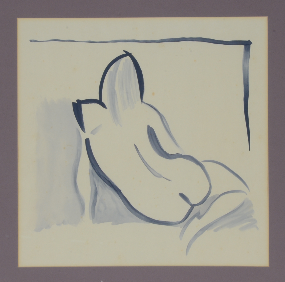 Carol Mathews Original Watercolor "Gray Nude"