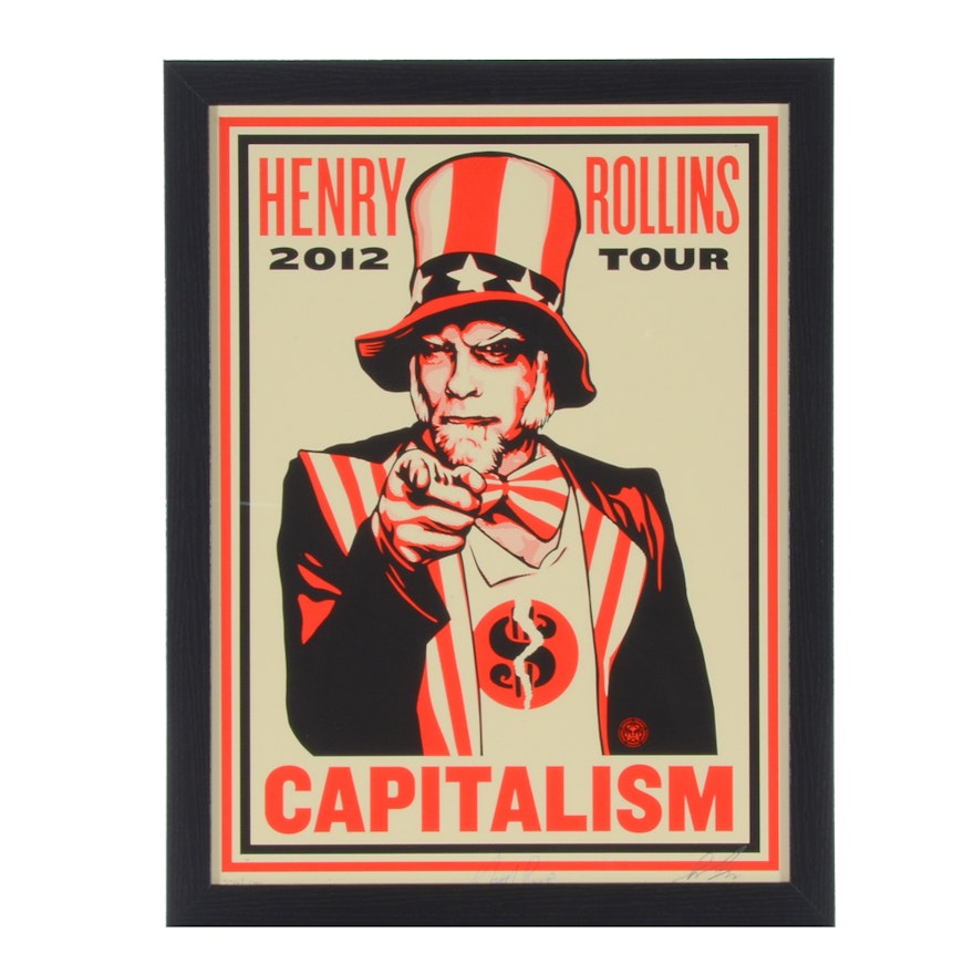 Signed Shepard Fairey Serigraph of Henry Rollins with Signature