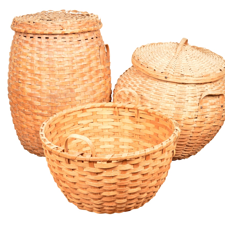 Woven Baskets with Side Handles