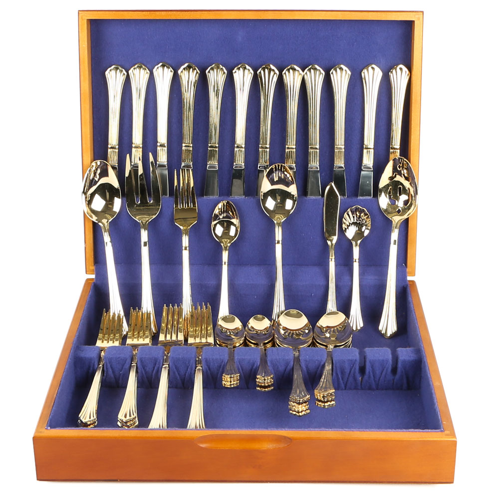 Hampton Forge Gold-Plated Stainless Steel Flatware