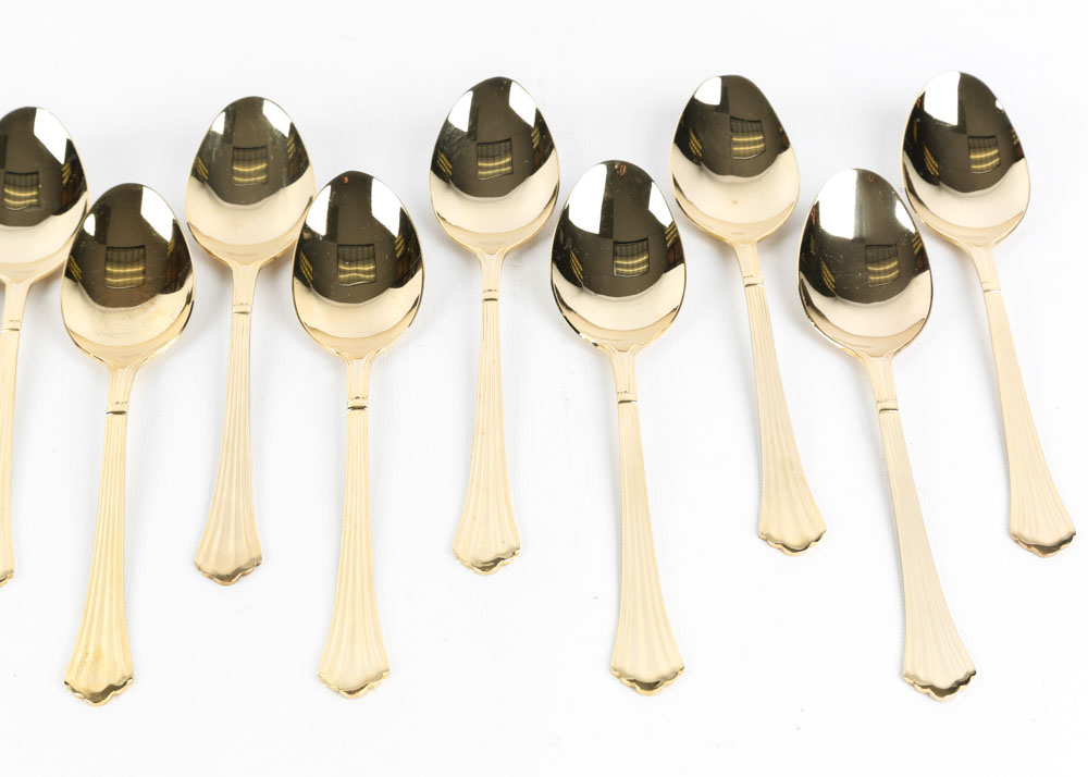 Hampton Forge Gold-Plated Stainless Steel Flatware