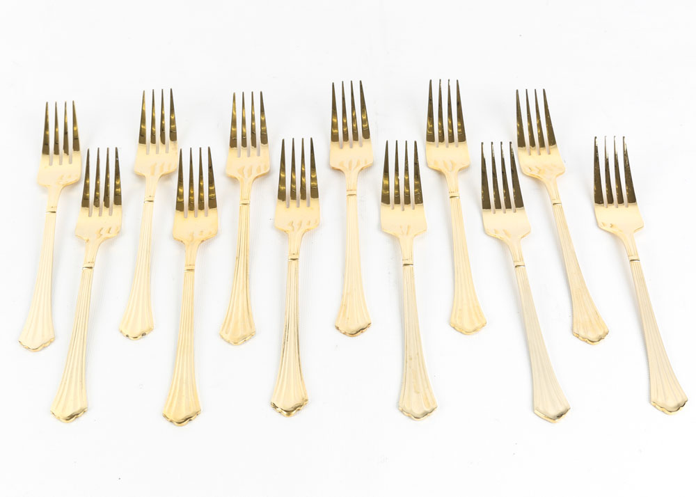 Hampton Forge Gold-Plated Stainless Steel Flatware