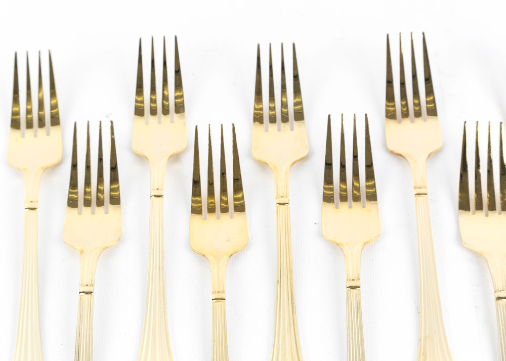 Hampton Forge Gold-Plated Stainless Steel Flatware