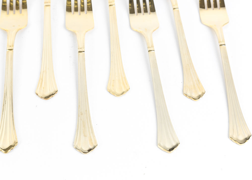 Hampton Forge Gold-Plated Stainless Steel Flatware