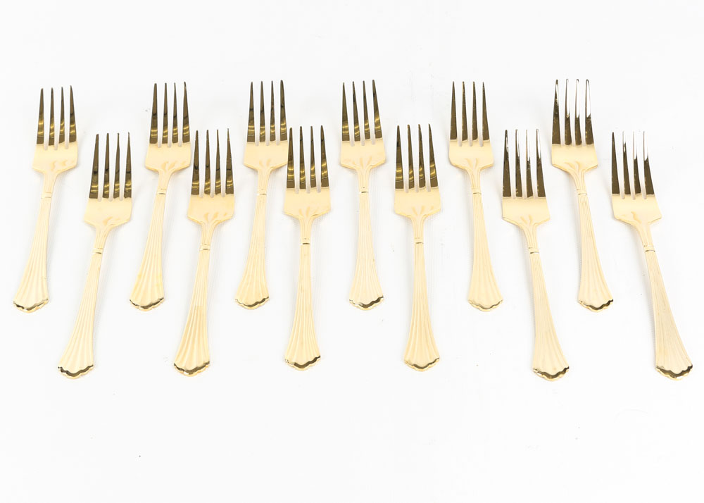 Hampton Forge Gold-Plated Stainless Steel Flatware