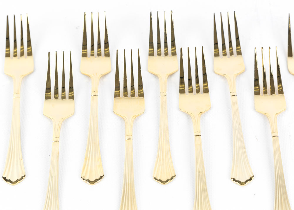 Hampton Forge Gold-Plated Stainless Steel Flatware