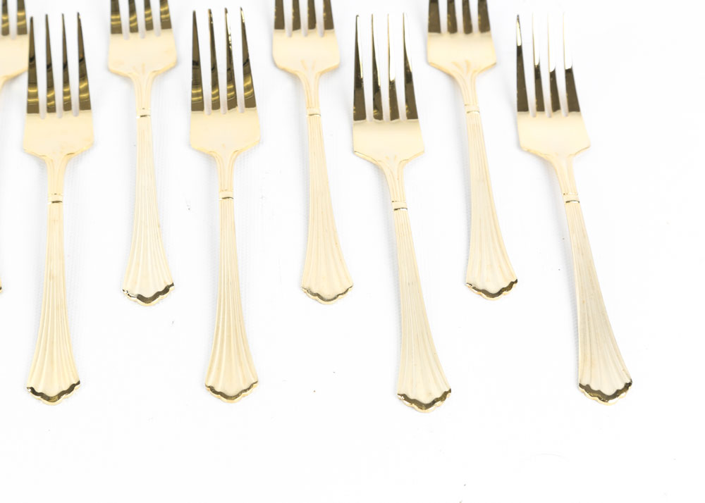Hampton Forge Gold-Plated Stainless Steel Flatware