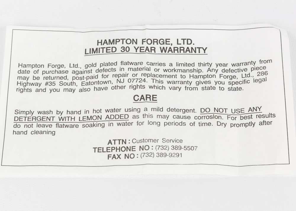 Hampton Forge Gold-Plated Stainless Steel Flatware