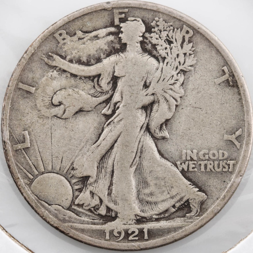 Key Date 1921-S Walking Liberty Silver Half Dollar