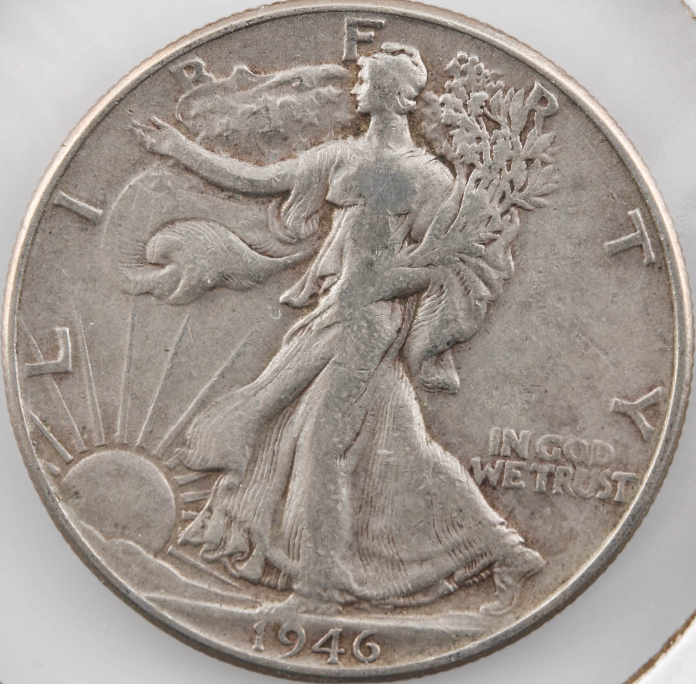 Group of Two Walking Liberty Silver Half Dollars Including 1946 and 1946-S