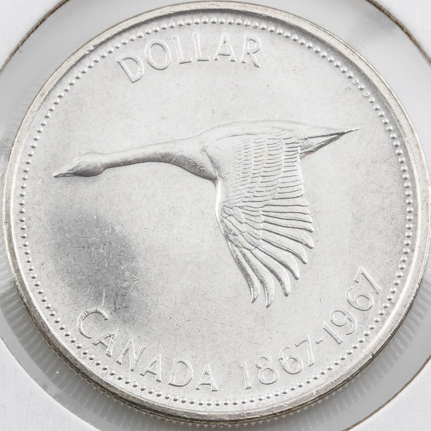 1967 Canadian Silver Dollar 100 Year Commemorative