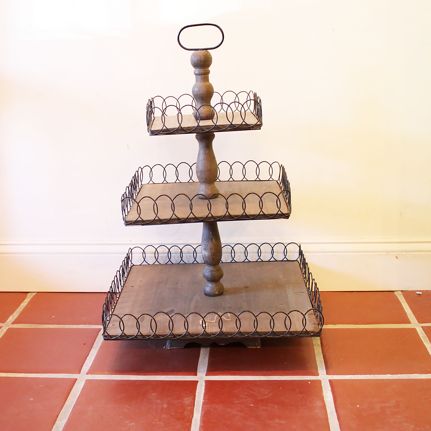 Wooden Three-Tier Serving Stand