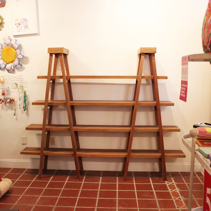 Contemporary Ladder Style Shelving Unit