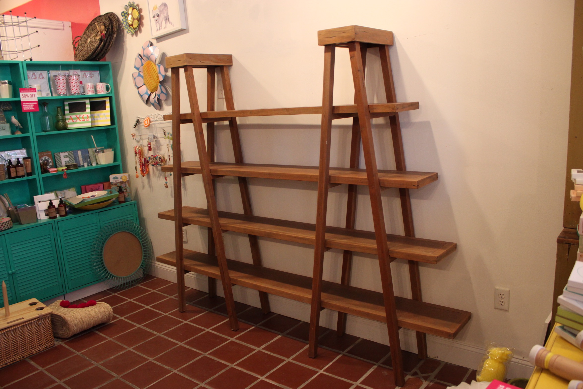 Contemporary Ladder Style Shelving Unit