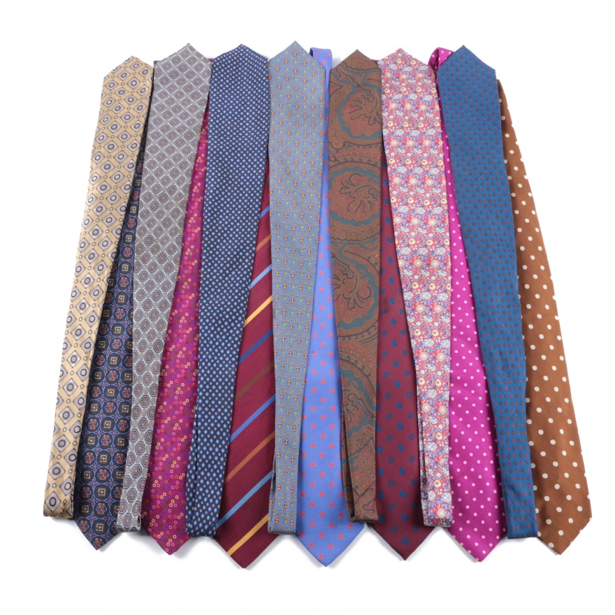 Men's Silk Neckties Including Ben Silver and The Metropolitan Museum of Art