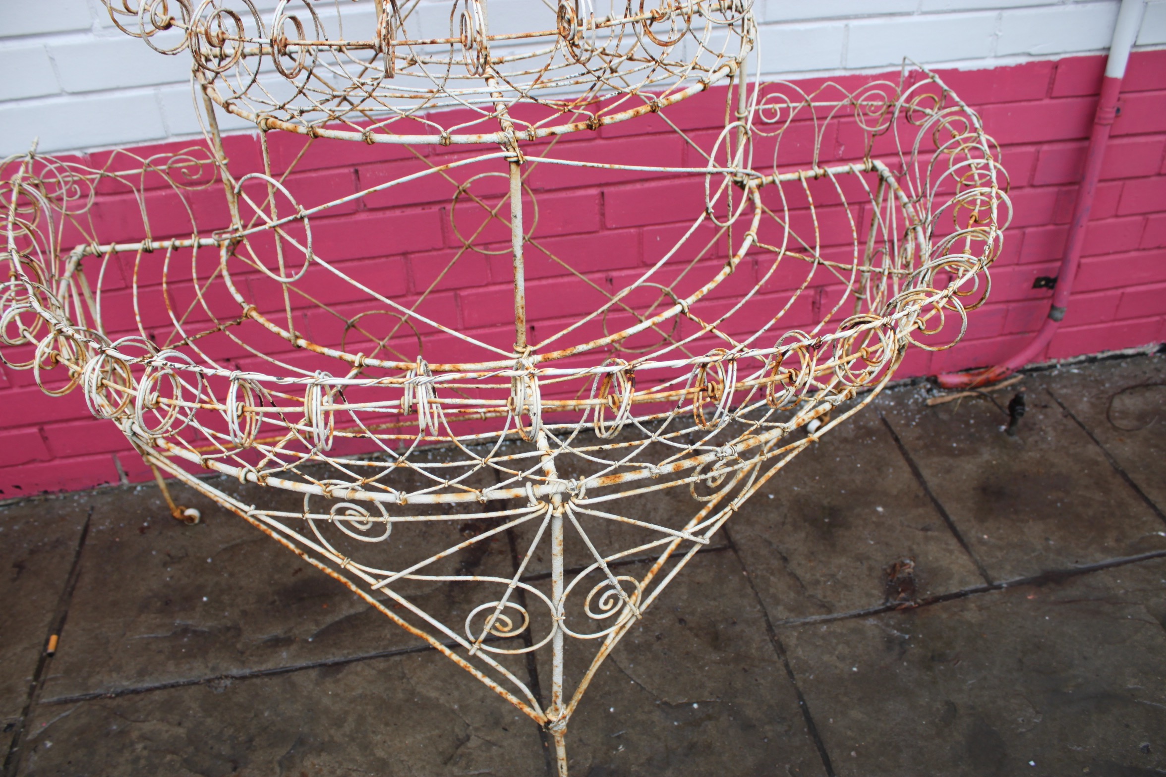 Victorian Demilune Tiered Wire Plant Stand