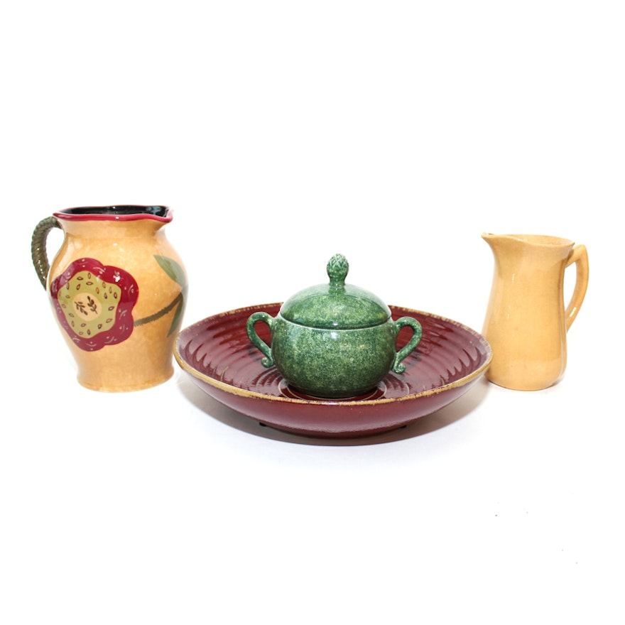Ceramic Earth Toned Pottery including Deruta