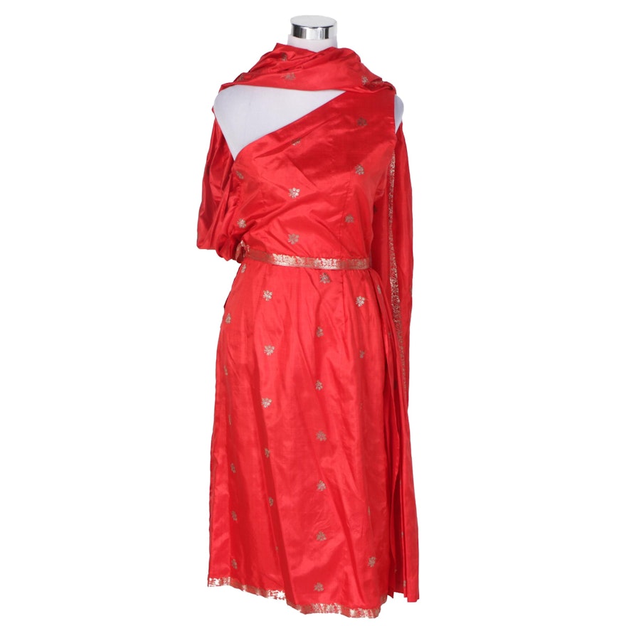 Red Sari Inspired Dress