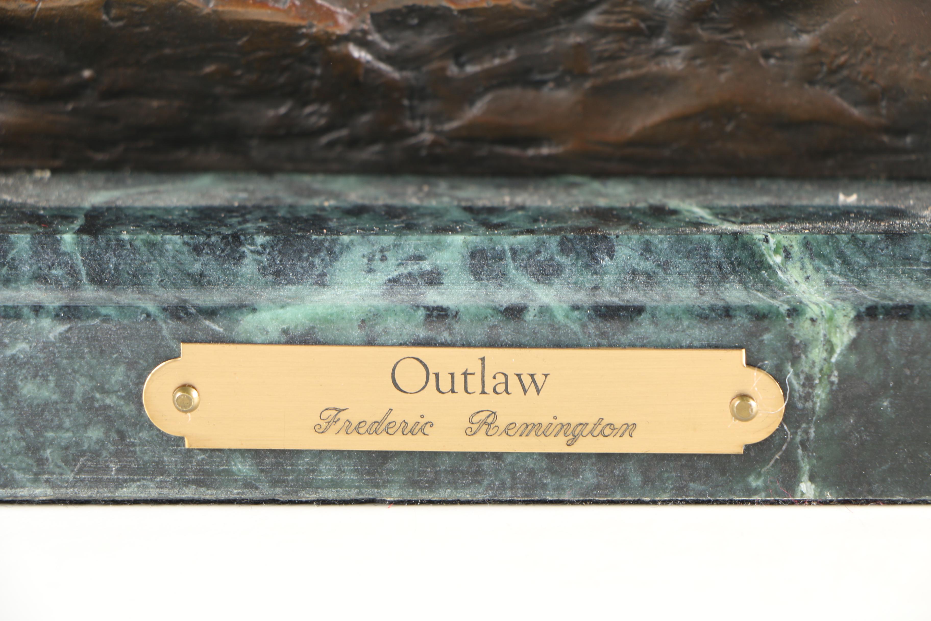 Copper and Iron Alloy Sculpture After Frederic Remington "Outlaw"