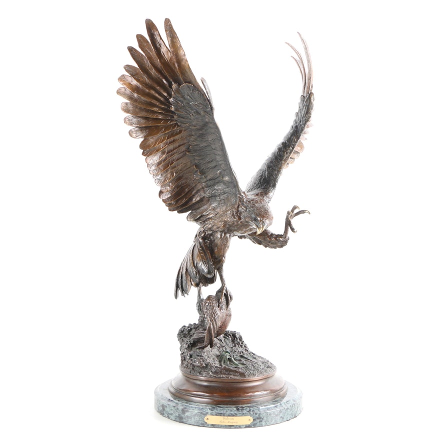 Bronze Sculpture After Jules Moigniez "Falcon"