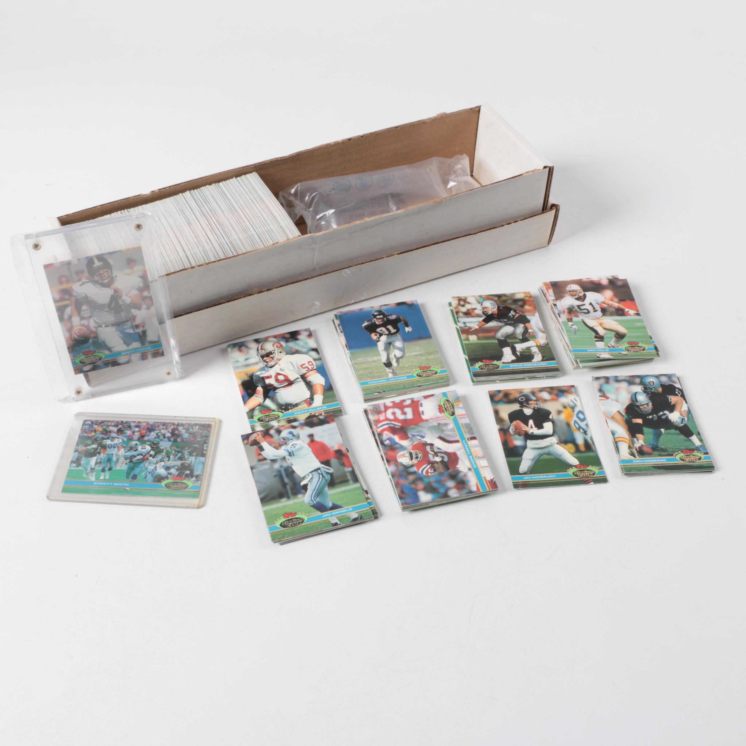 1991 Topps Stadium Club Football Cards Including Brett Favre Rookie Card