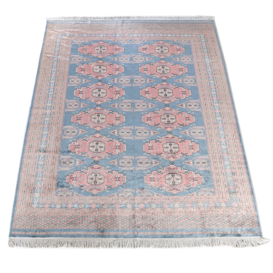 Hand-Knotted Pakistani Bokhara Wool Room Size Rug